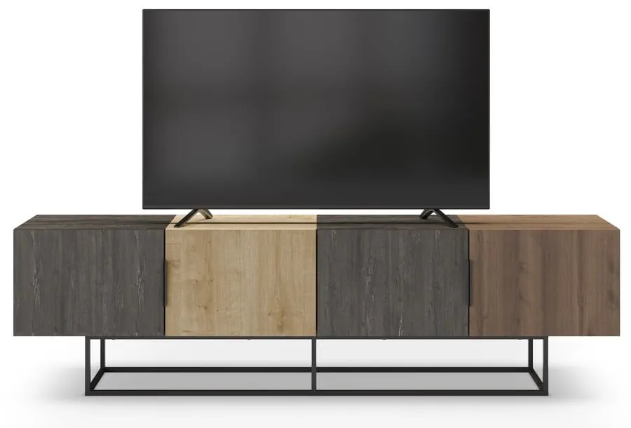 Tavolo TV in rovere colore naturale 200x55 cm Titan - Marckeric