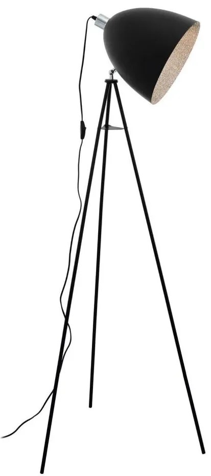 Eglo 79377 - Lampada da terra MAREPERLA 1xE27/60W/230V nera