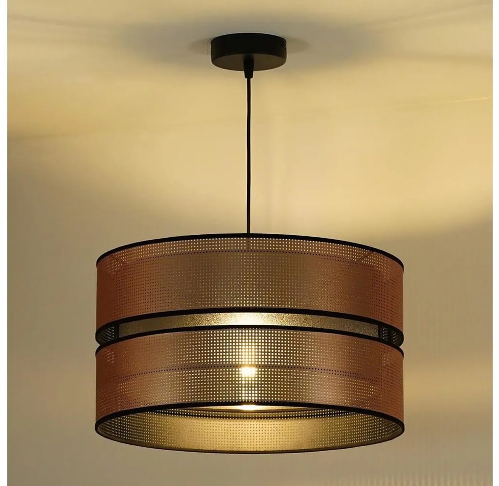 Duolla - Lampadario a sospensione con filo COPPER SHINY 1xE27/15W/230V diametro 40 cm rame/nero
