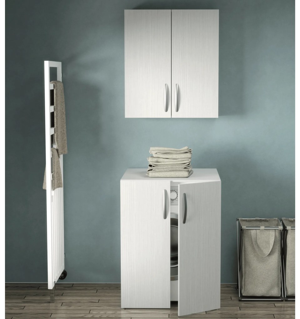 Mobile Per Lavatrice 70x70 Due Ante Con Pensile Sospeso Esseci Arredo Bagno "Adele"