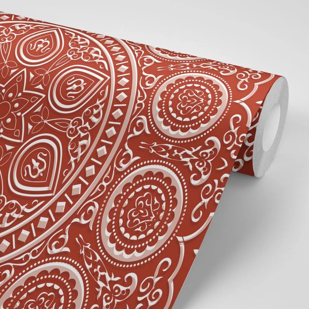 Carta da parati – Mandala etnica delicata in bordeaux