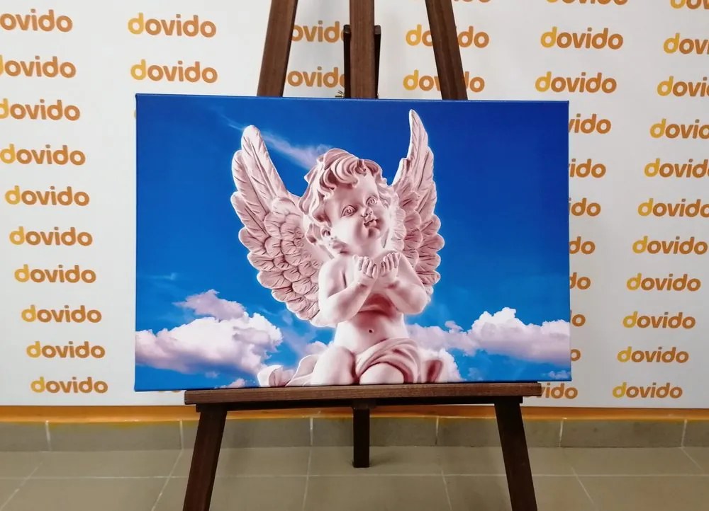 Quadro su tela – Angioletto attento rosa nel cielo