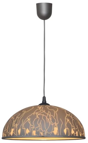 Lampadario su filo CIRCLE 1xE27/15W/230V grigio