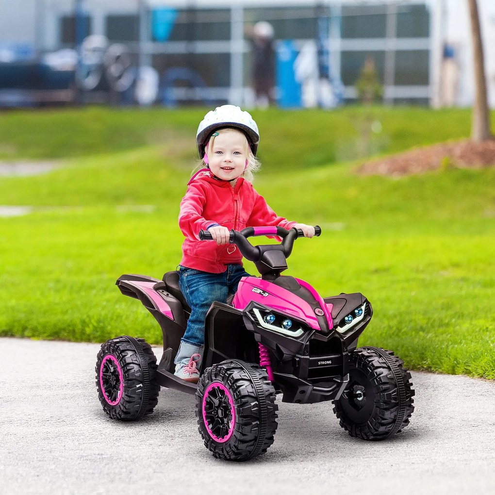 Quad Elettrico per Bambini 12V 2 Velocità Fari LED Rosa...