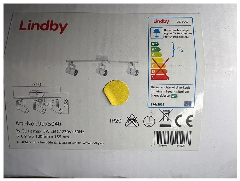 Lindby - Faretto 3xGU10/5W/230V