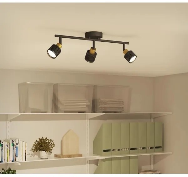 Philips - Faretto NIALL 3xGU10/5W/230V nero/ottone