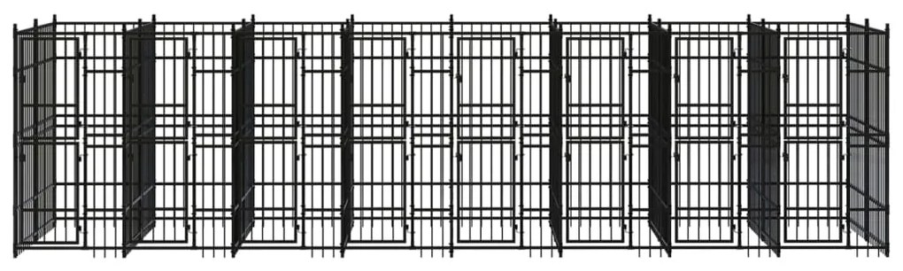 Gabbia per cani da esterno in acciaio 14,75 m²
