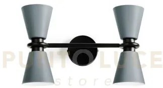 Graal applique da parete 4 luci metallo grigio e nero attacco g9 d....