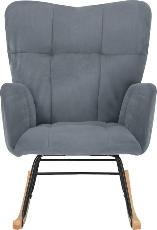 Poltrona a dondolo in velluto grigio Elza - Støraa