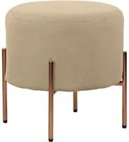 Pouf poggiapiedi Kate tondo in tessuto beige