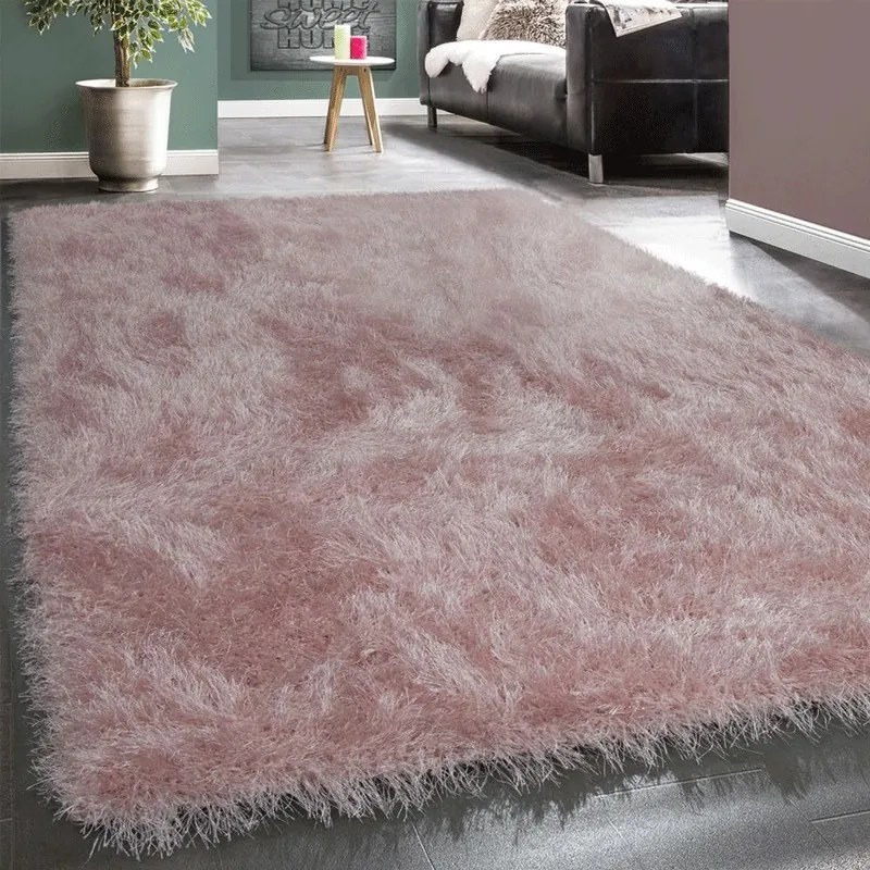 Tappeto Shaggy a pelo Lungo Mirage  Colore Rosa, Dimensioni cm 120x170