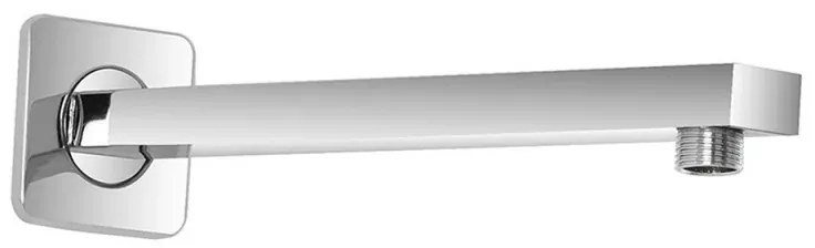 Set doccia quadrato cromo braccio 40 cm + soffione acciaio inox 25x25 cm