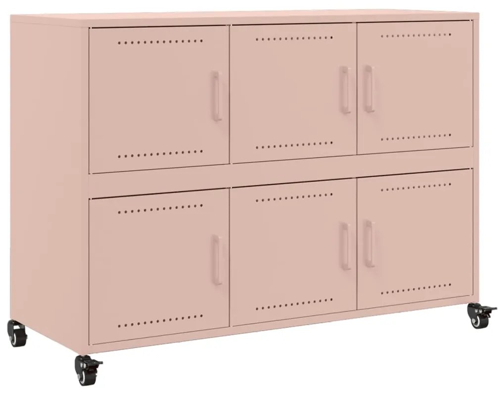 Credenza rosa 100,5x39x72 cm in acciaio laminato a freddo