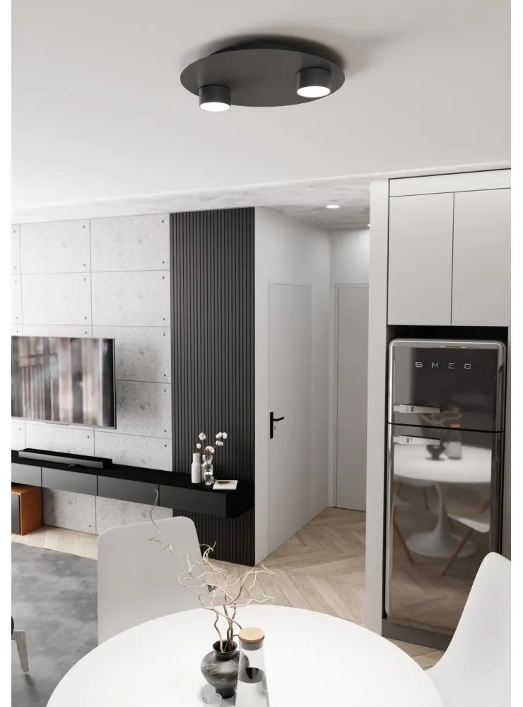 Lampada da soffitto in acciaio BOLX 2 nera 2xGX53 Colore del corpo Nero
