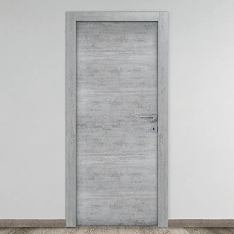 Porta interna a battente Beton in legno colore rovere grigio, L 70 x H 210 cm, apertura reversibile