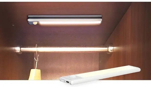 Nedis LCRM01WT - Illuminazione per armadi a LED ricaricabile con sensore LED/1W/1100 mAh 3000K