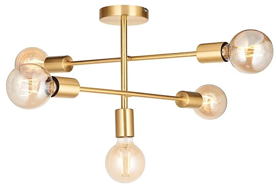 Endon 98786 - Lampadario a stelo SOHAN 5xE27/10W/230V ottone