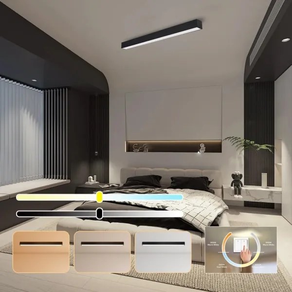 Immax NEO 07256L - Luce LED dimmerabile LUNGO 38W/230V Wi-Fi Tuya nero + +TC