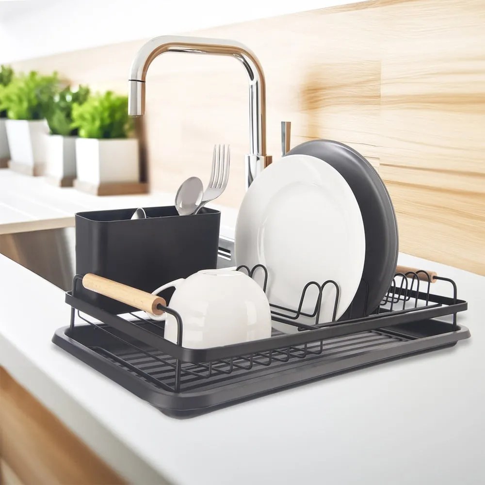 Scolapiatti nero in metallo 43x23,5 cm Radka – Orion