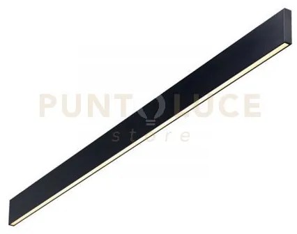 Steel applique a parete led 3000k 32w 4650lm nera 120cm
