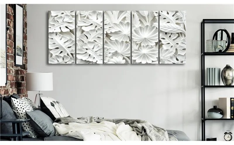 Quadro Monument of Nature (5 Parts) Narrow  Colore bianco e nero, Dimensioni e Misure 200x80