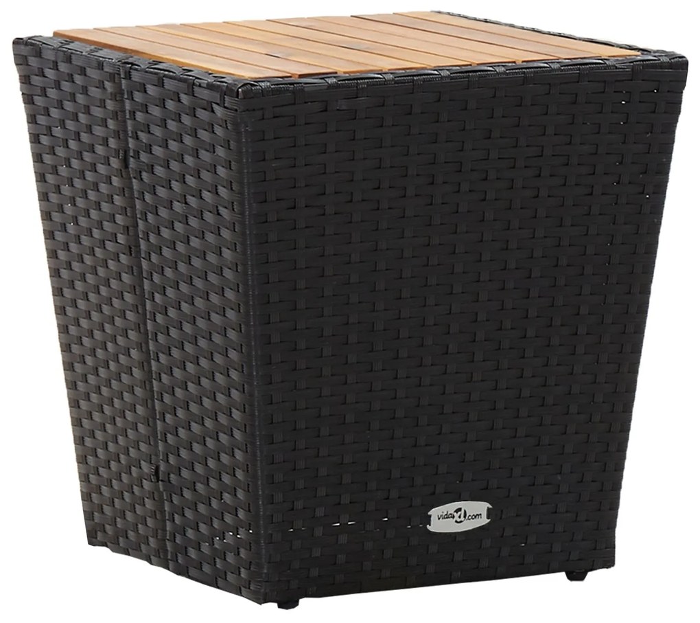 Set da giardino bistro 3 pezzi con cuscini nero rattan sintetico