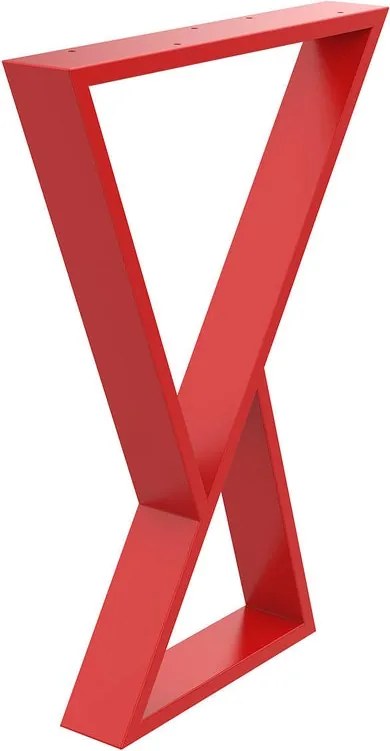 Gamba per mobili STEELMI Federica in acciaio rosso opaco L 58 x P 8 x H 71 cm