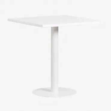 Tavolo Da Giardino Quadrato In Metallo (70x70 Cm) Mizzi Bianco - Sklum