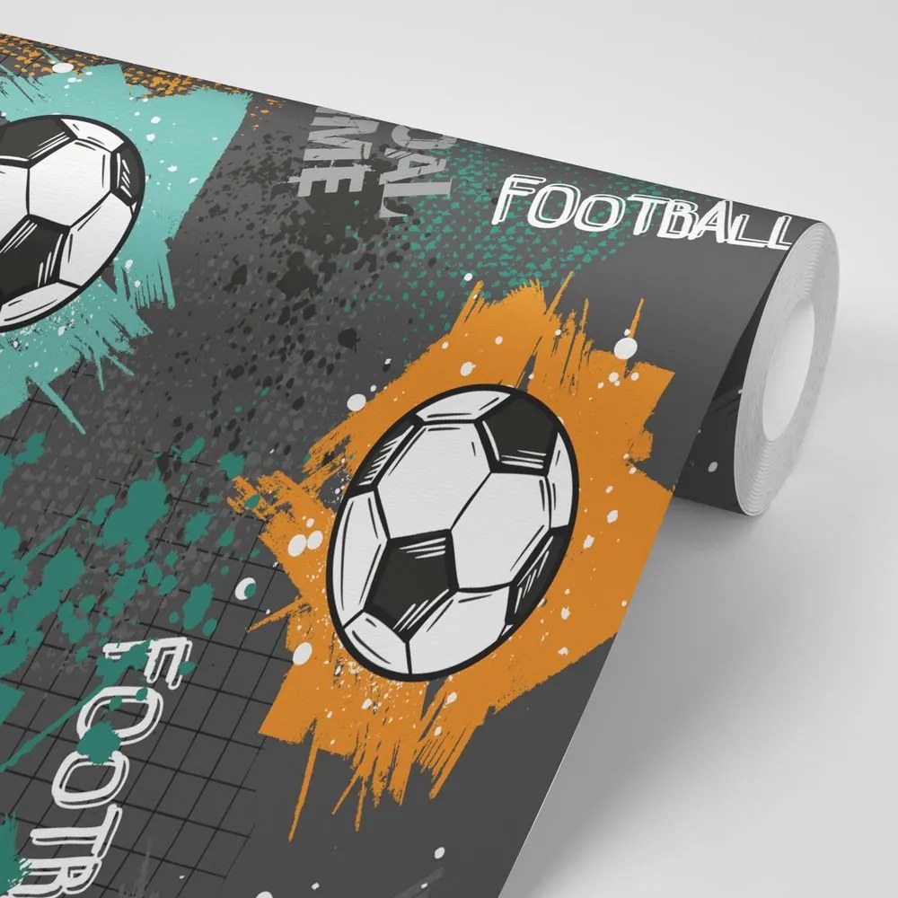 Carta da parati – Palla da calcio in design moderno