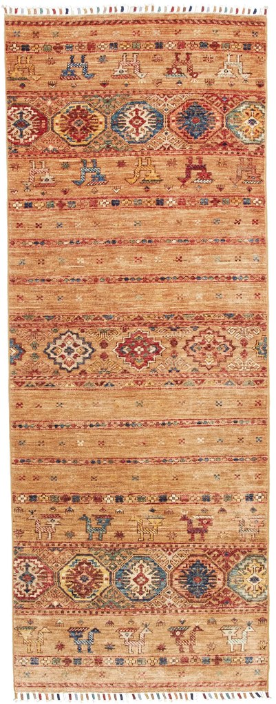 Samarkand Tappeto 200x80 Marrone (Pakistan) Annodato A Mano