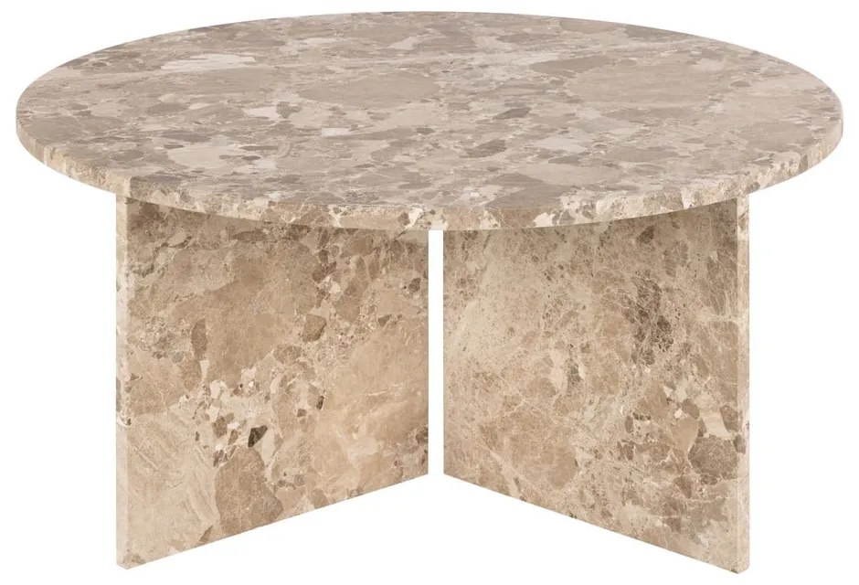 Tavolino rotondo in marmo marrone chiaro ø 90 cm Vega - Actona