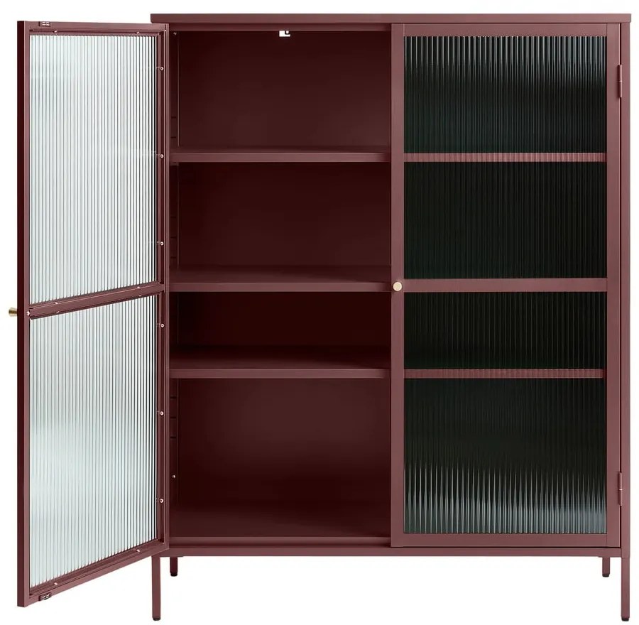 Vetrina rossa in metallo 111x140 cm Bronco - Unique Furniture