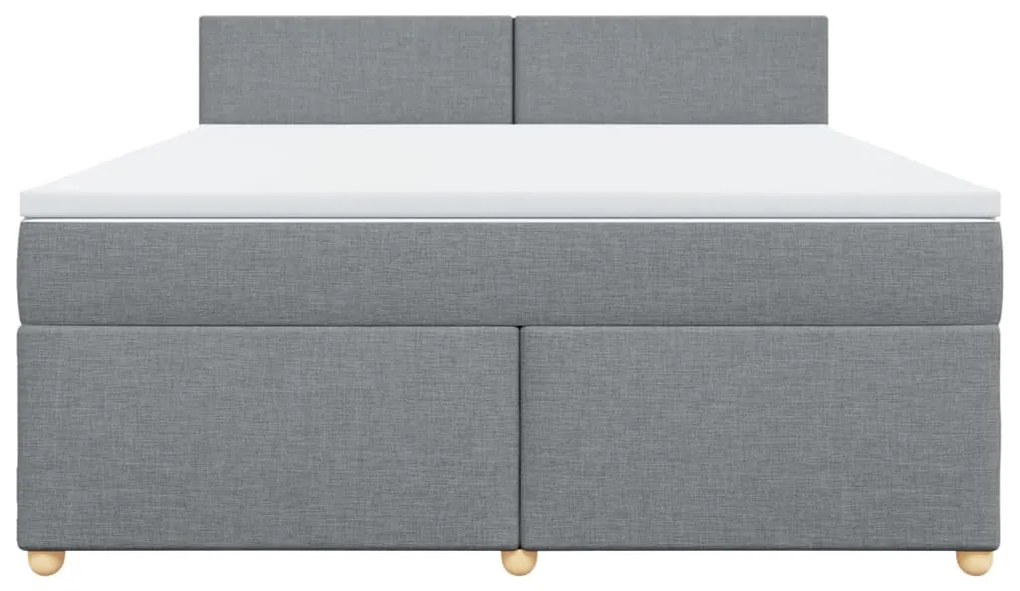 Giroletto a molle con materasso grigio chiaro180x200 cm tessuto