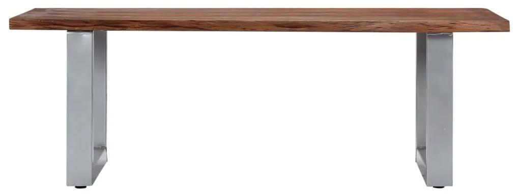 Tavolino da caffè con bordi vivi 115x60x40 cm massello acacia