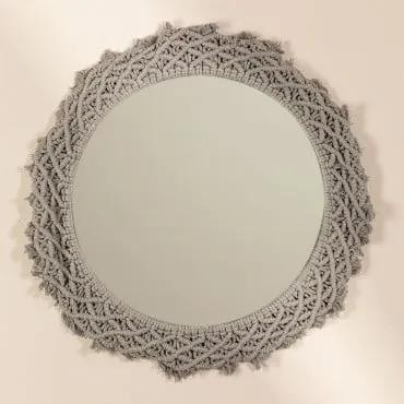 Specchio da parete rotondo in macramé (Ø70 cm) Gael - Sklum