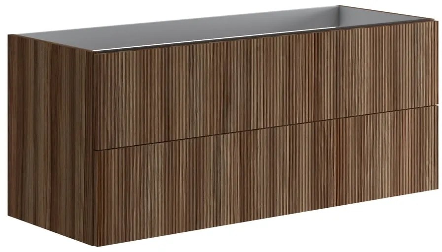 Mobile da bagno sospeso sotto lavabo L 119.5 x H 50 x P 45.5 cm marrone, 2 cassetti Opera