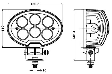 LED Faretto per macchina BLACK LED/60W/10-30V IP69 5700K ovale