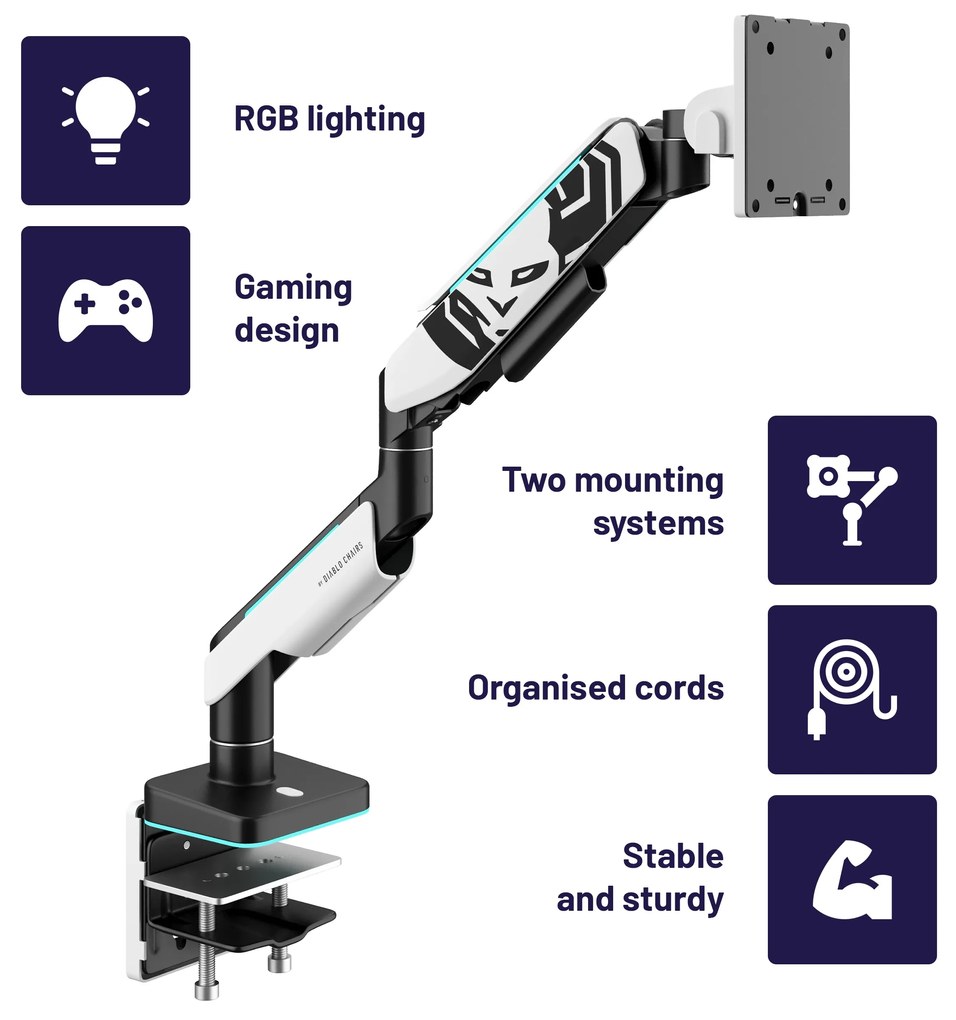 Supporto per monitor da scrivania LED RGB X-Arm