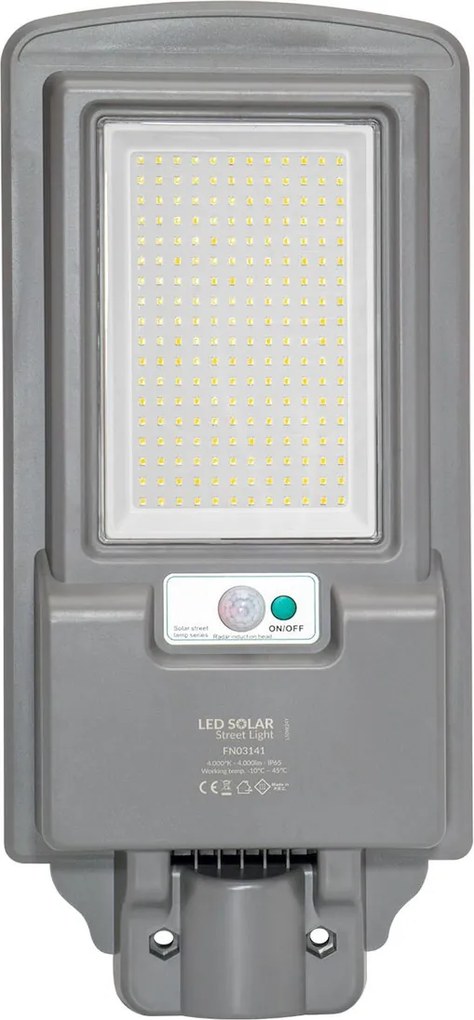 Armatura LED Solare 4000 lm Autonomia 12 ore con Telecomando e Braccio Colore Bianco Naturale 4.000K