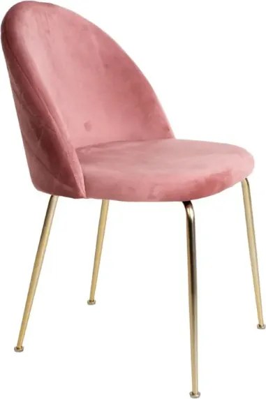 Sedia poltroncina in velluto Rosa con gambe in metallo Oro - PARIS 2 sedie