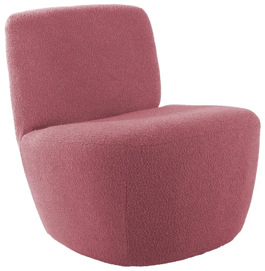 Poltrona rosa in tessuto bouclé Ada - Leitmotiv