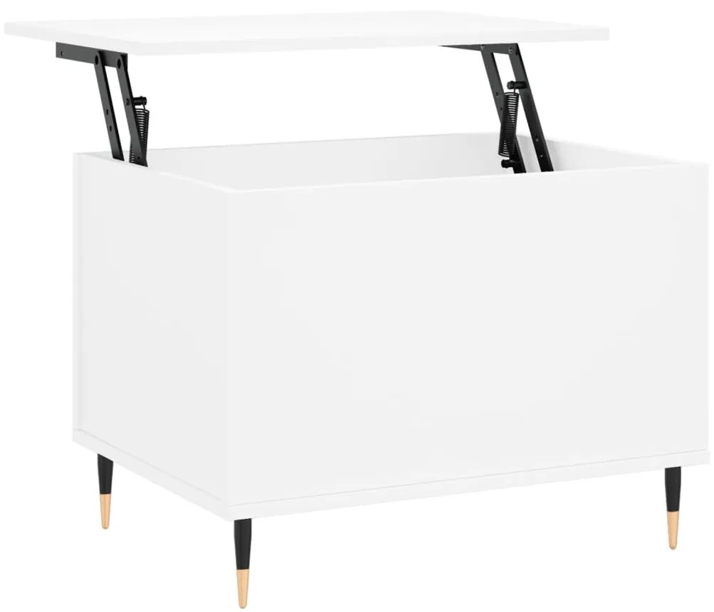 Tavolino da Salotto Bianco 60x44,5x45 cm in Legno Multistrato