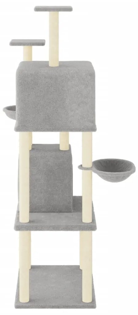 Albero per gatti con tiragraffi in sisal grigio chiaro 180 cm