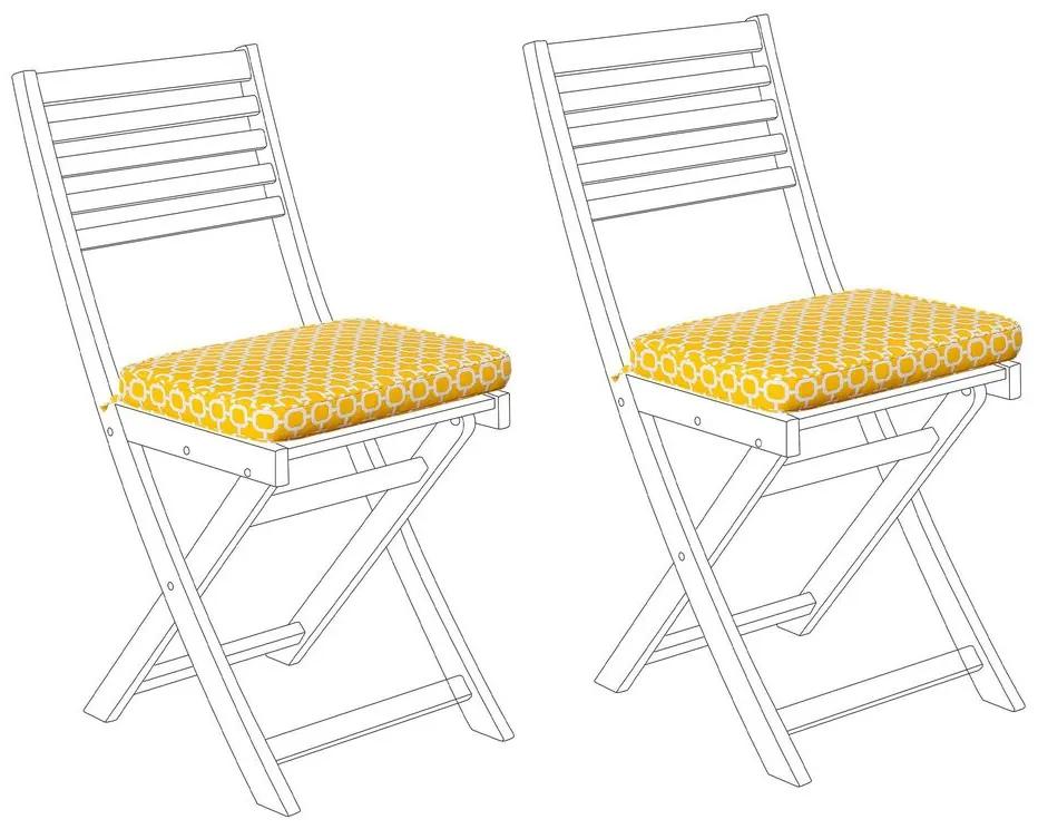 Set di 2 cuscini per sedie giardino FIJI giallo/bianco Beliani