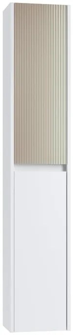 Colonna per mobile bagno Niwa 2 ante P 27 x L 30 x H 160 cm laccato opaco bianco con vetro sabbia
