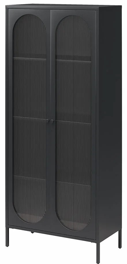 Vetrina in metallo nero 80x186x40 cm Luna - Støraa