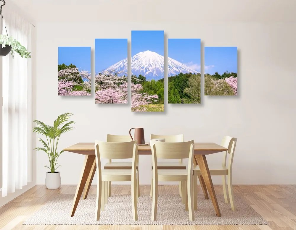 Quadri 5 pezzi – Vulcano Fuji