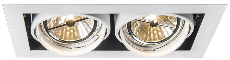 Set di 6 Faretti da Incasso Bianchi AR111 Orientabili a 2 Luci - Oneon