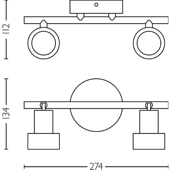 Philips - Faretto CONDUIT 2xGU10/5W/230V nero/ottone