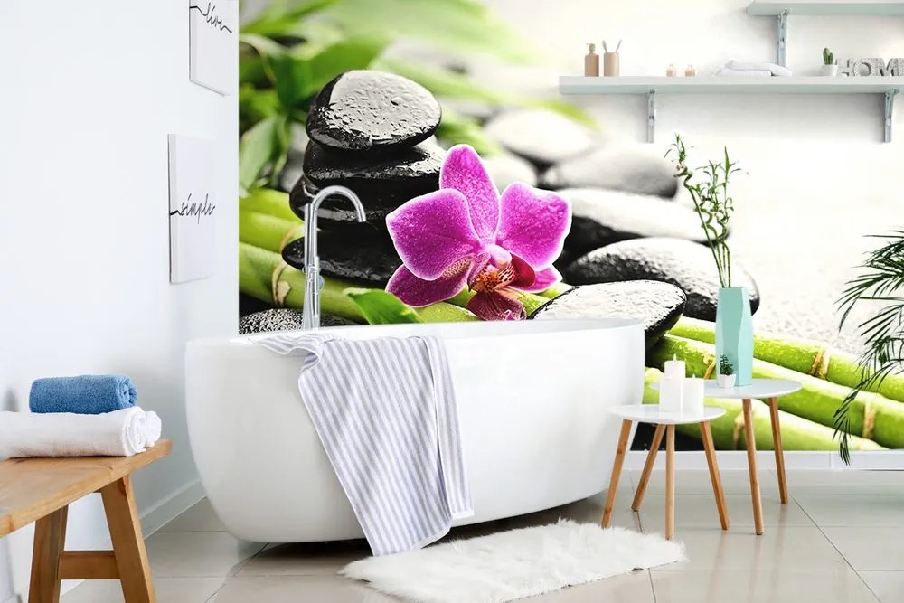 Carta da parati – Natura morta con orchidea viola